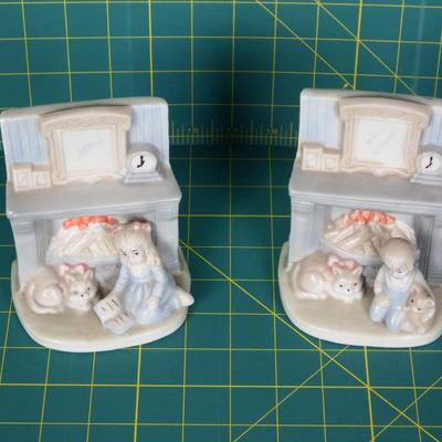 Girl & Boy Fireplace Bookends