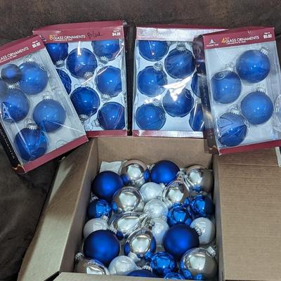 Lots of Blue & Silver Ornaments