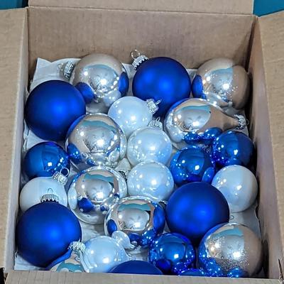 Lots of Blue & Silver Ornaments