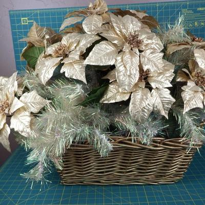 Large Basket of Gold Poinsettias