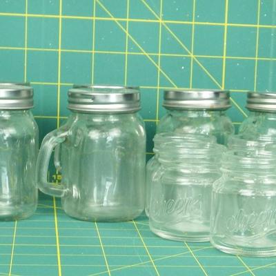 Mason jar shaped S&P Shakers & Shot Glasses
