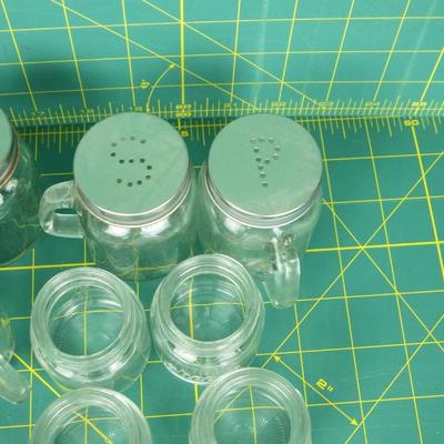 Mason jar shaped S&P Shakers & Shot Glasses