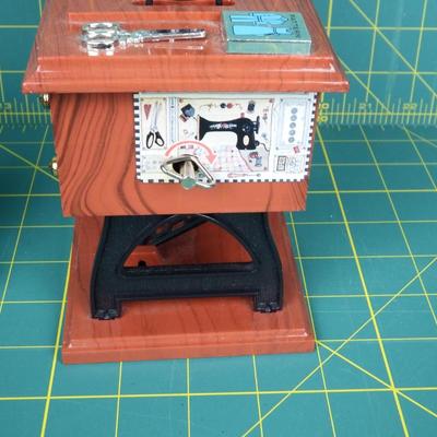 Sewing Machine Music Box & Pin Cushion