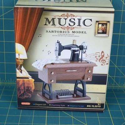 Sewing Machine Music Box & Pin Cushion