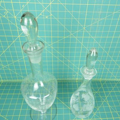 Vintage Glass Decanters with stoppers