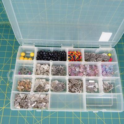 Container of Craft Beads & Charms