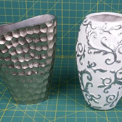 White & Silver Vases