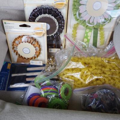 Large Canvas Basket with craft supplies