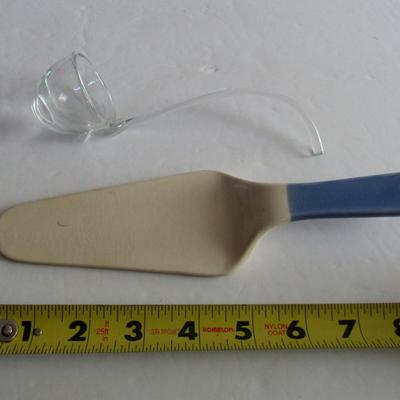 Glass Ladle With Deep Bowl, Old Pie Server