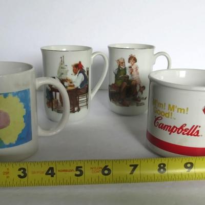 Misc Ceramic Mugs, Rockwell, Campbells