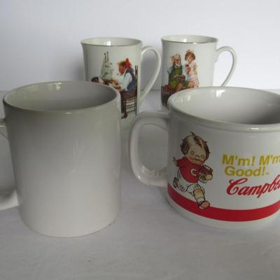 Misc Ceramic Mugs, Rockwell, Campbells