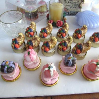 Large Lot of Misc Candles and Battery Op Mini Candle Lights