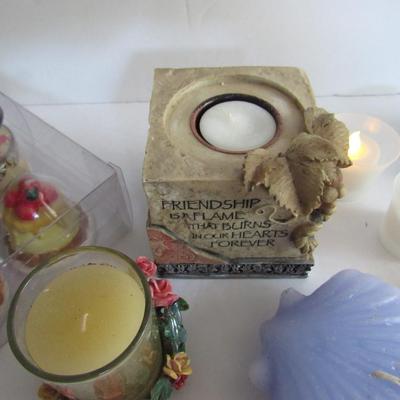 Large Lot of Misc Candles and Battery Op Mini Candle Lights