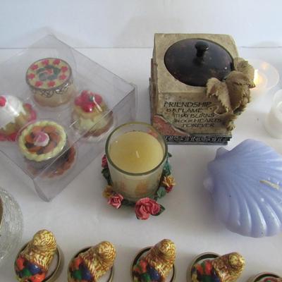 Large Lot of Misc Candles and Battery Op Mini Candle Lights