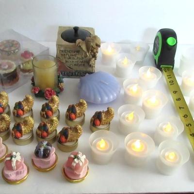 Large Lot of Misc Candles and Battery Op Mini Candle Lights