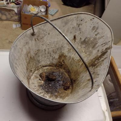 Pair of Galvanized Metal Ash Buckets