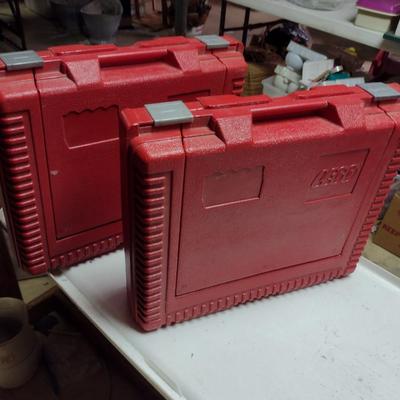 Vintage Pair of LEGO Suitcase Style Storage Boxes with Contents