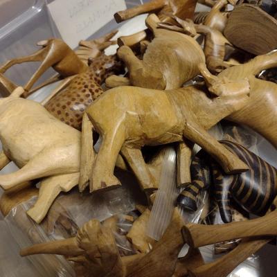 Large Collection of Carved Wooden Animals