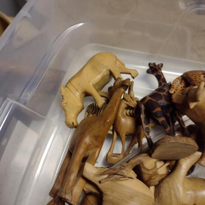 Large Collection of Carved Wooden Animals