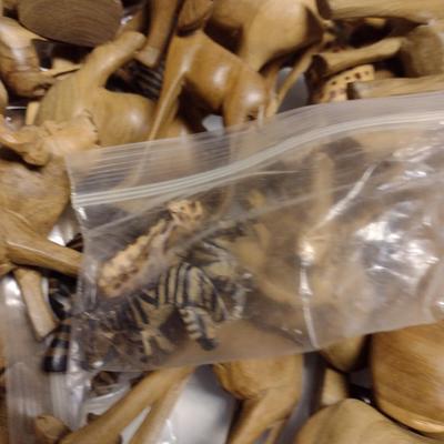 Large Collection of Carved Wooden Animals