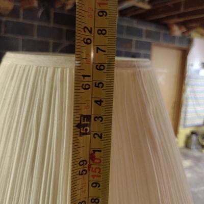 Brass Finish Swing Arm Floor Lamp with Shade- Approx 61 1/2" Tall