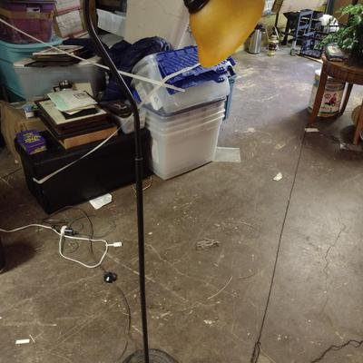 Metal Floor Lamp with Glass Shade- Approx 56" Tall