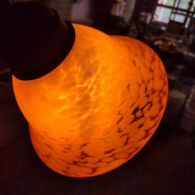 Metal Floor Lamp with Glass Shade- Approx 56" Tall