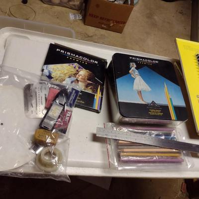 Collection of Artist's Supplies- Instructional Books, Sketch Pads, Pencils