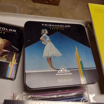 Collection of Artist's Supplies- Instructional Books, Sketch Pads, Pencils