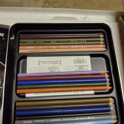 Collection of Artist's Supplies- Instructional Books, Sketch Pads, Pencils