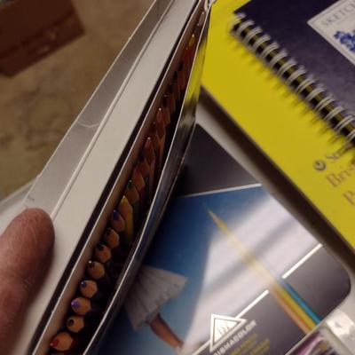 Collection of Artist's Supplies- Instructional Books, Sketch Pads, Pencils