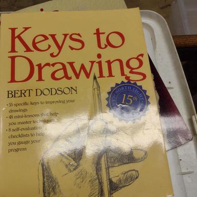 Collection of Artist's Supplies- Instructional Books, Sketch Pads, Pencils