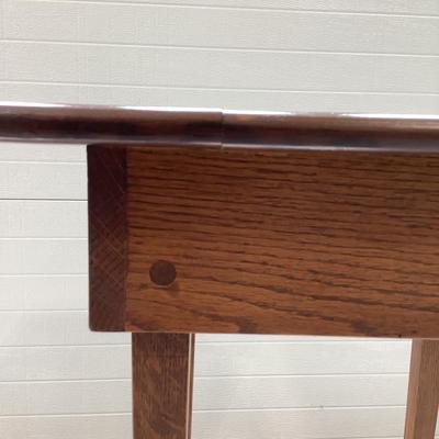 1003 Pair of Custom Made Oak and Cherry Tables from 1920's Easton High School Wood
