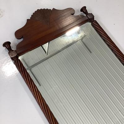 1004 Antique Boston's Charak Furniture Co Chippendale Ladies Writing Desk with Mahogany Wall Mirror