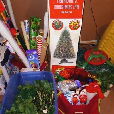 LIGHTED ARTIFICIAL TREE, COLOR WHEEL, GIFT WRAP AND MORE