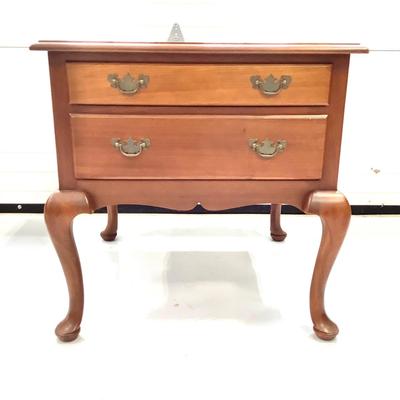 1005 Pair of Suters Cherry Queen Anne Two Drawer Endtables