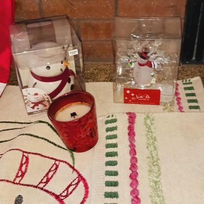 CHRISTMAS THROW RUGS AND BLANKET PLUS OTHER DECORATIONS