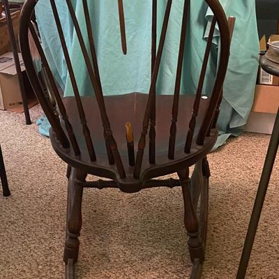 Vintage Wooden Rocking Chair, Damaged