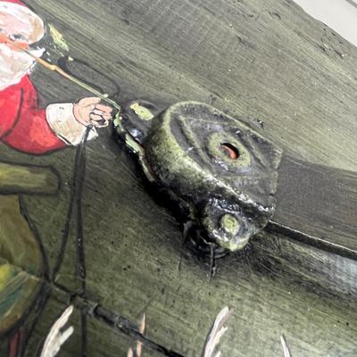 Antique trunk painted Christmas