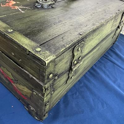 Antique trunk painted Christmas