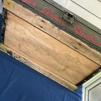 Antique trunk painted Christmas