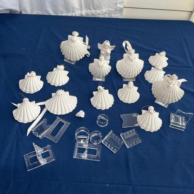 Porcelain sea shell angel ornaments