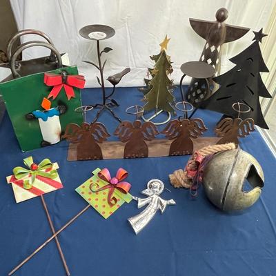 Assorted metal ware Christmas decor