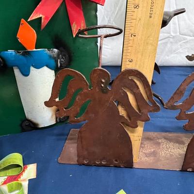 Assorted metal ware Christmas decor