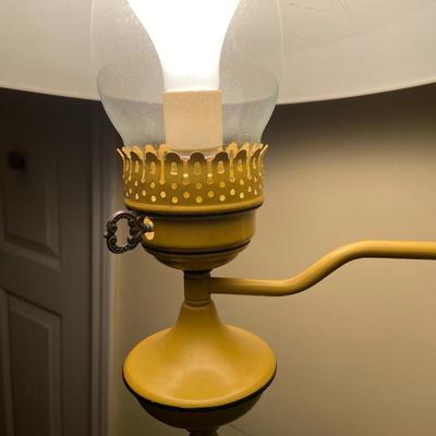 Vintage Harvest Gold Metal Tole Floor Lamp