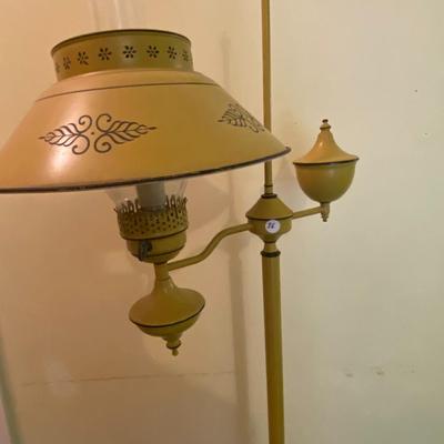 Vintage Harvest Gold Metal Tole Floor Lamp