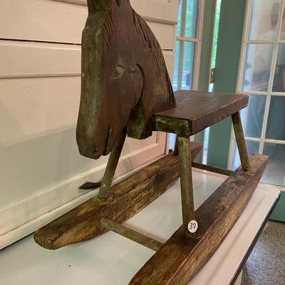 VERY OLD Hand Carved Rocking Horse