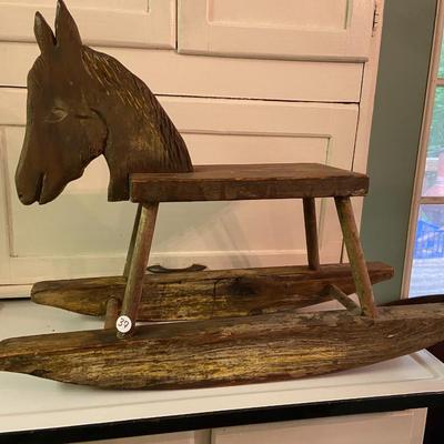 VERY OLD Hand Carved Rocking Horse