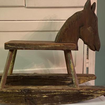 VERY OLD Hand Carved Rocking Horse