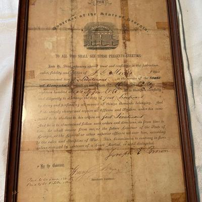 Antique Lieutenant Commission Document GA